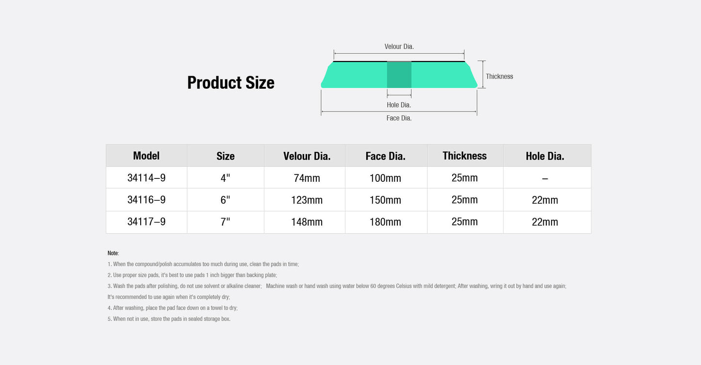 ShineMate Green Foam Pad 3" - Super Heavy (4" Face)