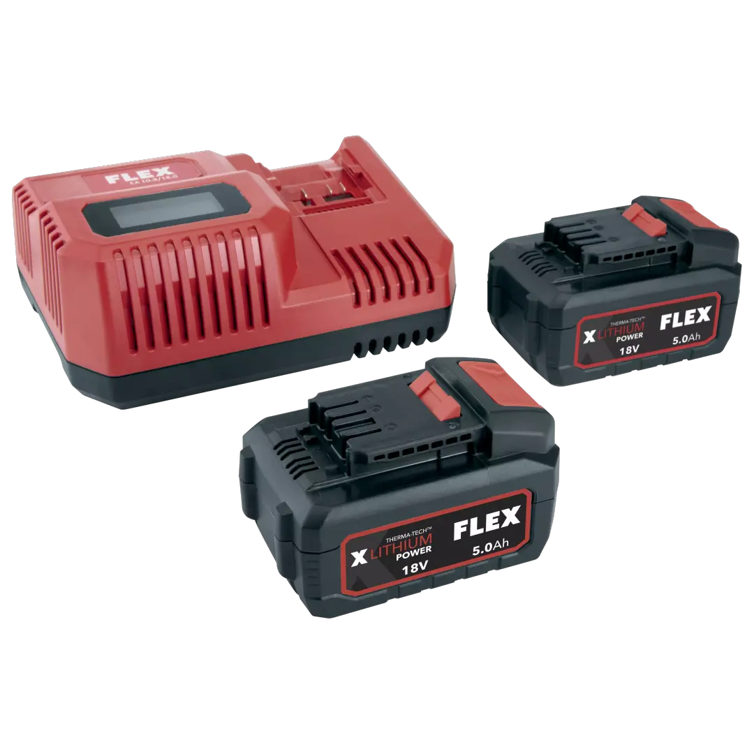 Flex Rapid Charger & 2x 5ah Li-lon Battery 18v - KIT