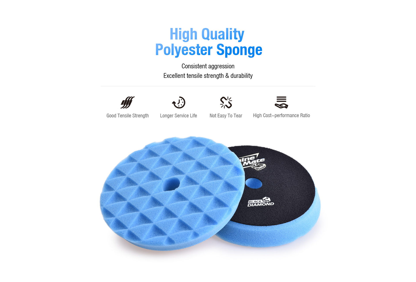 ShineMate Blue Foam Pad 3" - Medium (4" Face)