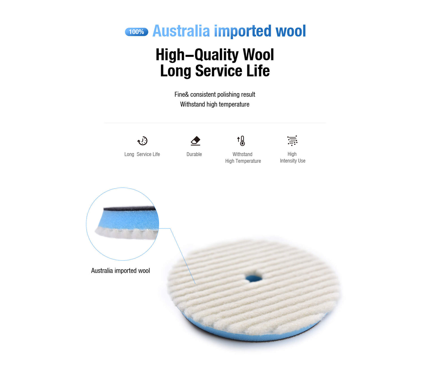 ShineMate Striped Wool Pad 3", 5" & 6"