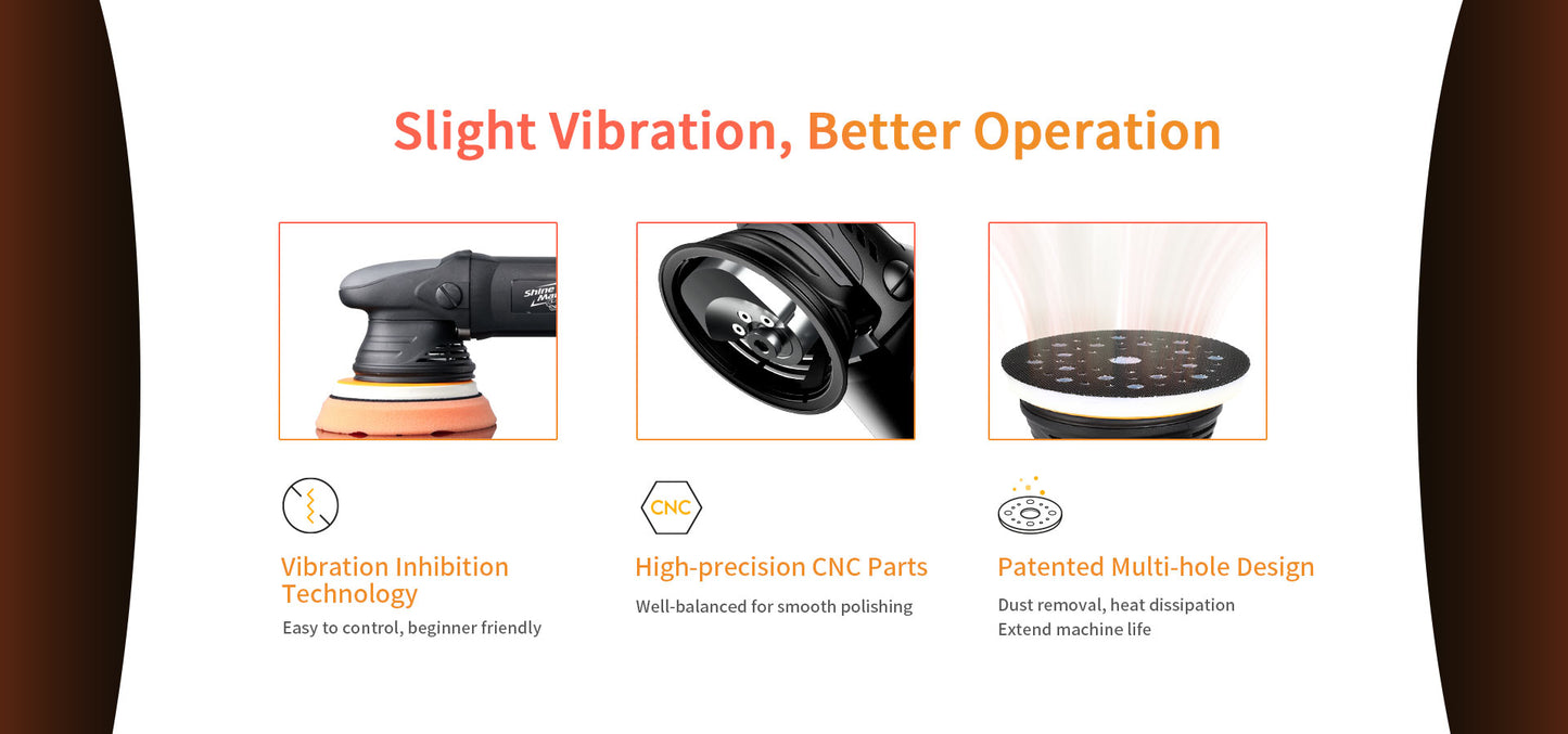 ShineMate EX620 5/15 Dual Action Polisher Kit 5"