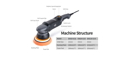 ShineMate EX620 5/15 Dual Action Polisher Kit 5"