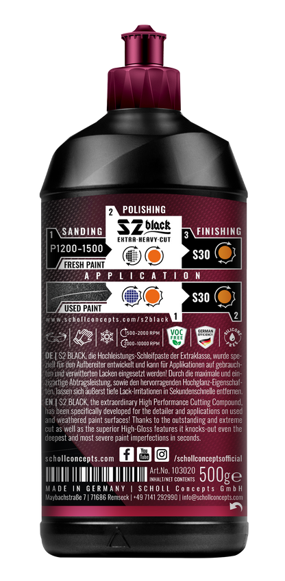 Scholl S2 Black Extra Heavy Cut Compound 500g