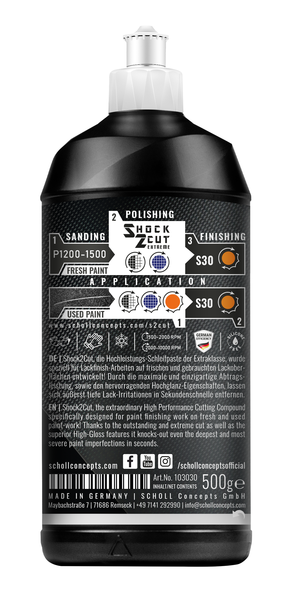 Scholl Shock 2 Cut Extreme Cut Compound 500g