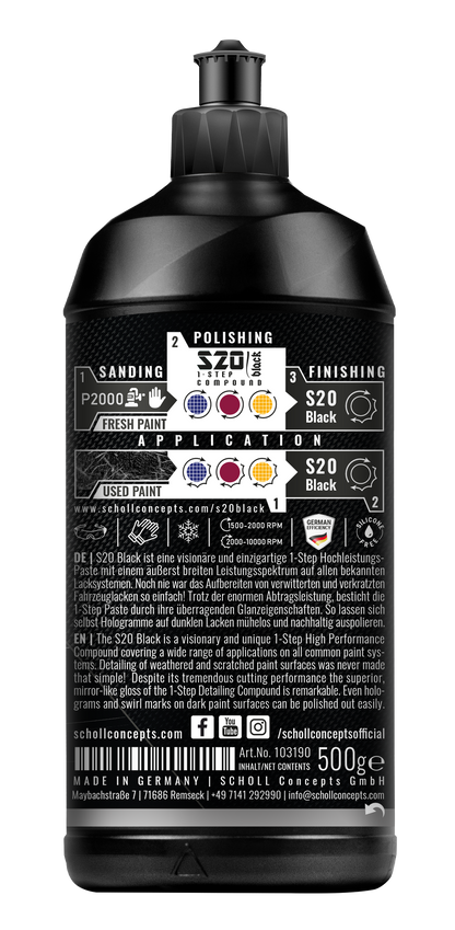 Scholl S20 Black Real 1-Step Compound 500g