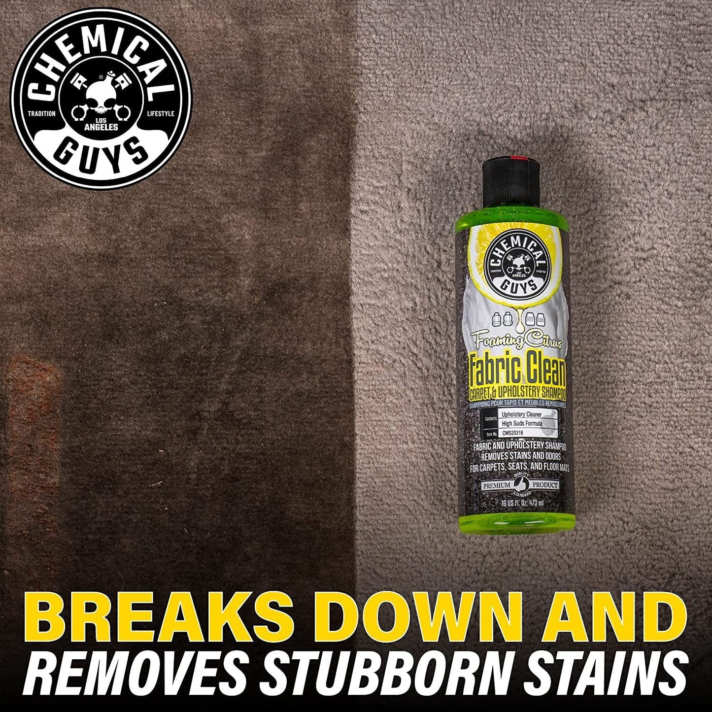 Chemical Guys Foaming Citrus Fabric & Upholstery Cleaner 473ml (16oz)