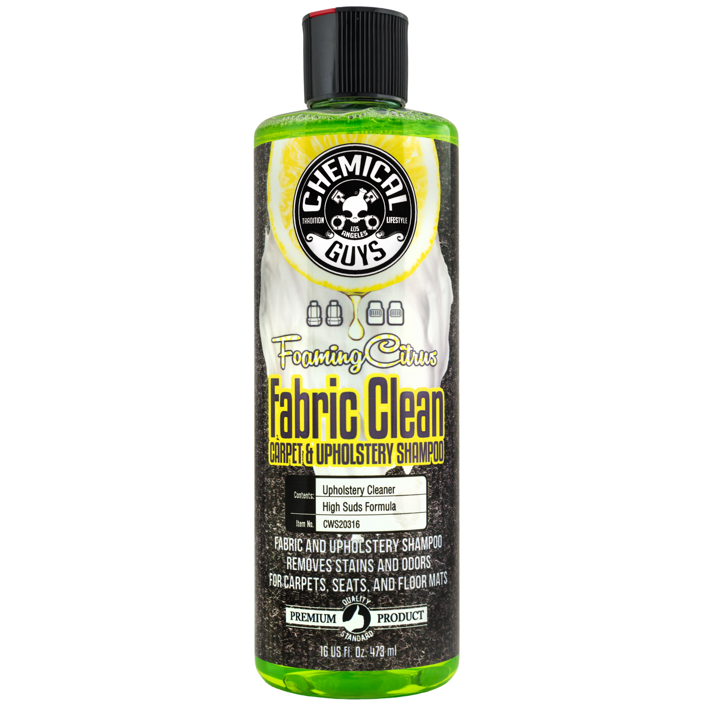 Chemical Guys Foaming Citrus Fabric & Upholstery Cleaner 473ml (16oz)