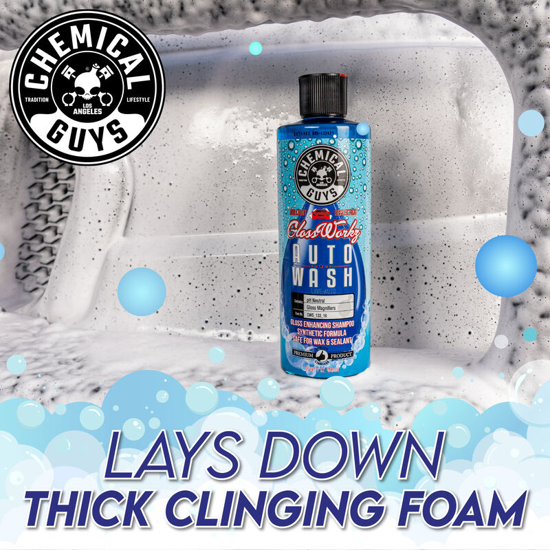 Chemical Guys Glossworks - Auto Wash Gloss Booster & Paintwork Cleanser 473ml (16oz)