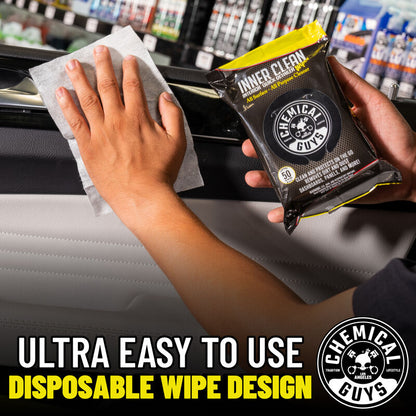 Chemical Guys InnerClean Interior Quick Detailer & Protectant Wipes 50pk