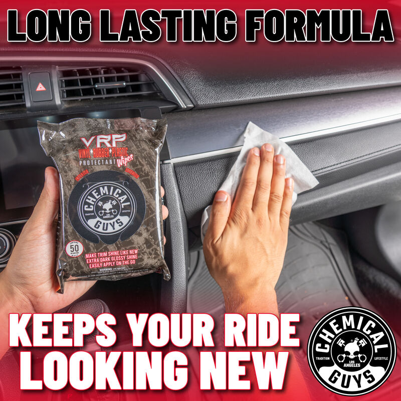 Chemical Guys VRP Vinyl, Rubber, Plastic Shine & Protectant Wipe 50pk