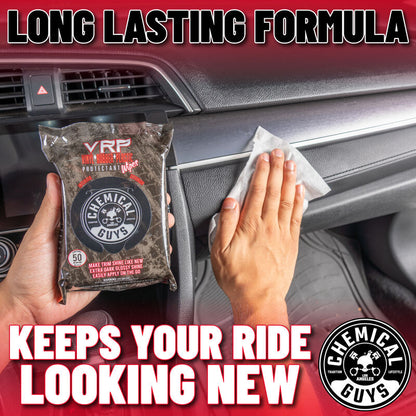Chemical Guys VRP Vinyl, Rubber, Plastic Shine & Protectant Wipe 50pk