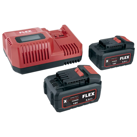 Flex Rapid Charger & 2x 5ah Li-lon Battery 18v - KIT