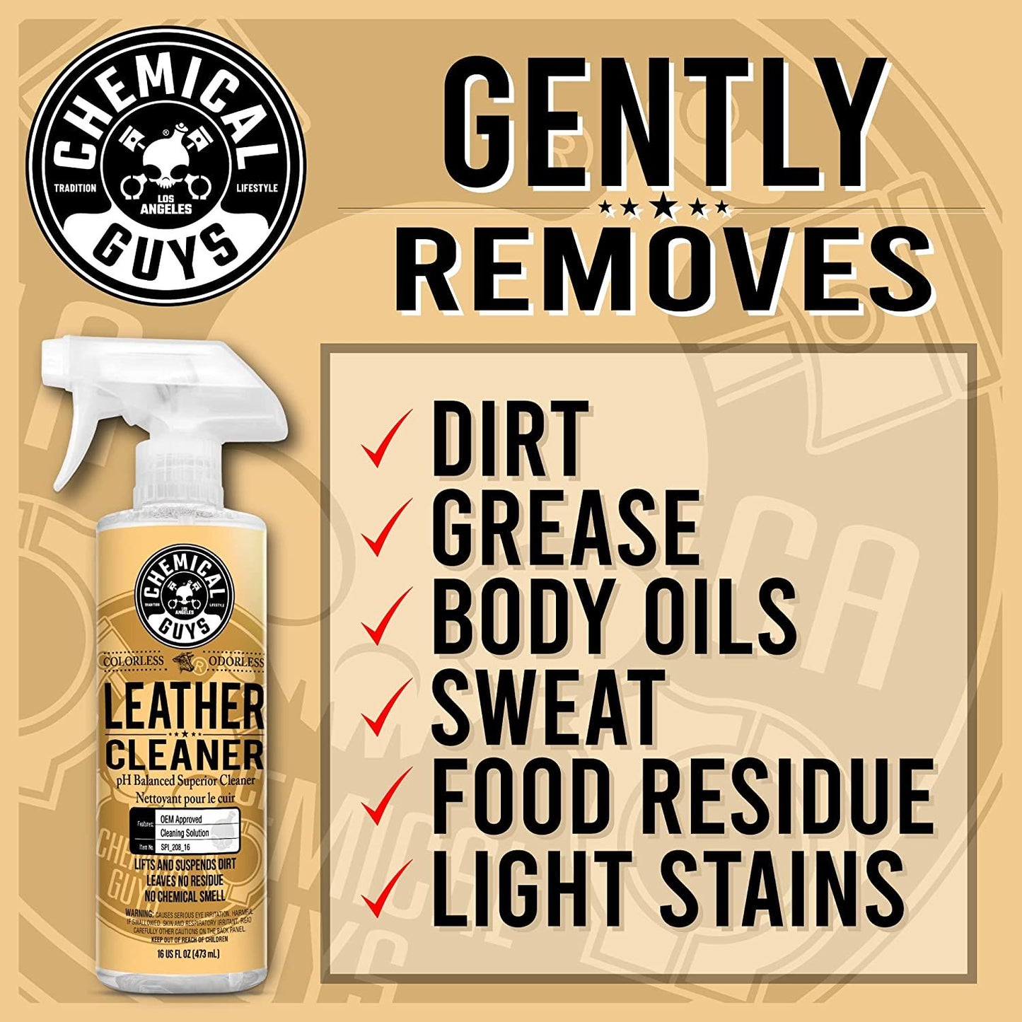 Chemical Guys Leather Cleaner Colourless & Odourless 473ml (16oz)
