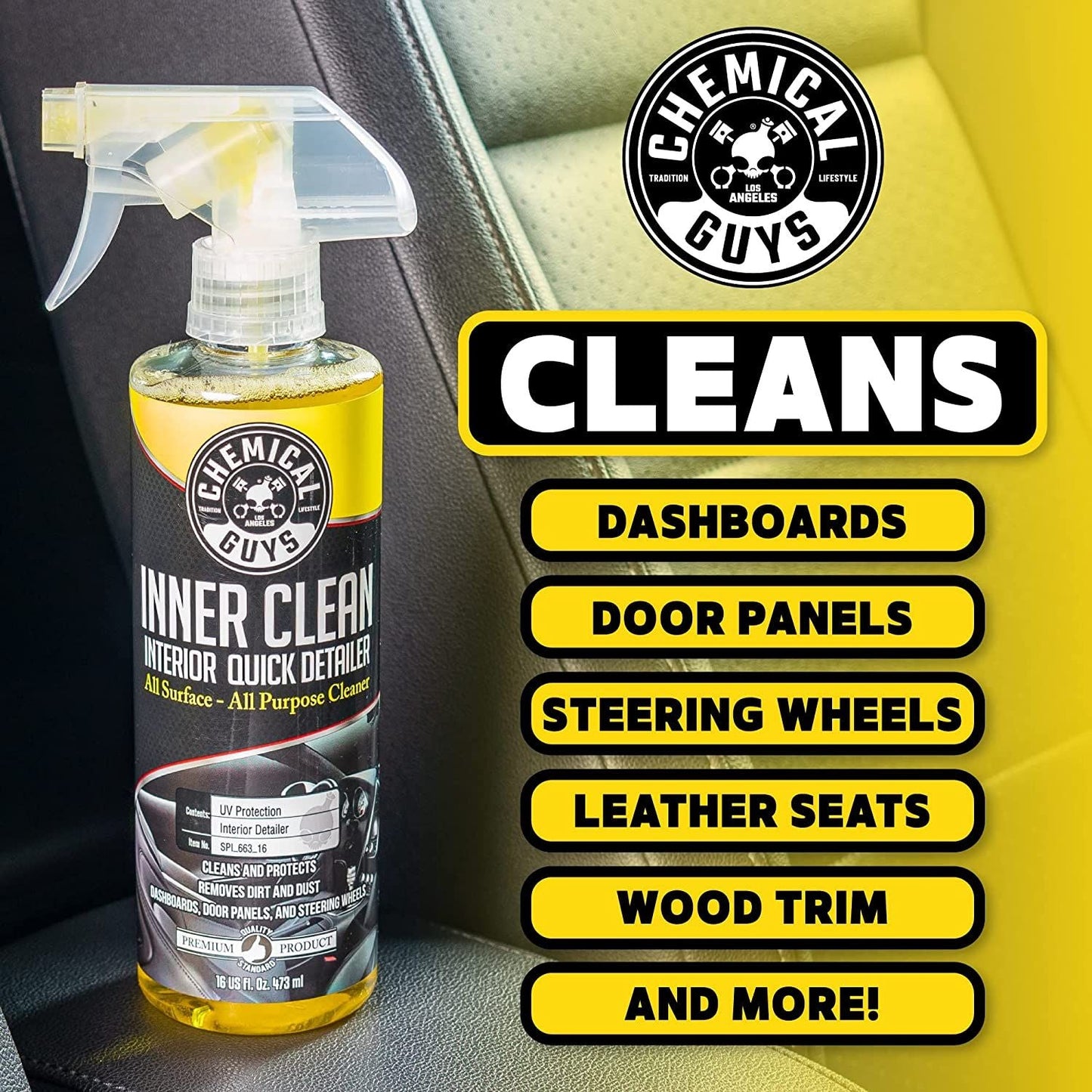 Chemical Guys InnerClean Interior Quick Detailer & Protectant 473ml (16oz)